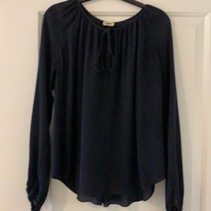 L’agence navy silk blouse